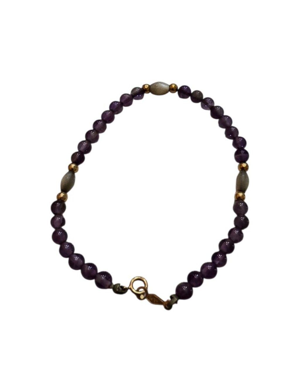 Vintage 70s Amethyst & 14kt Gold Bracelet (A6531)